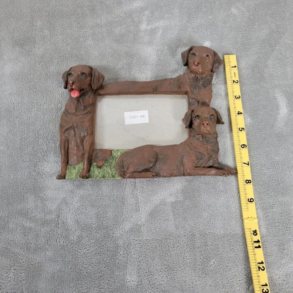 Vintage E&S Imports Brown Labrador Retriever Photo Frame 4x6 Dog Picture S101E